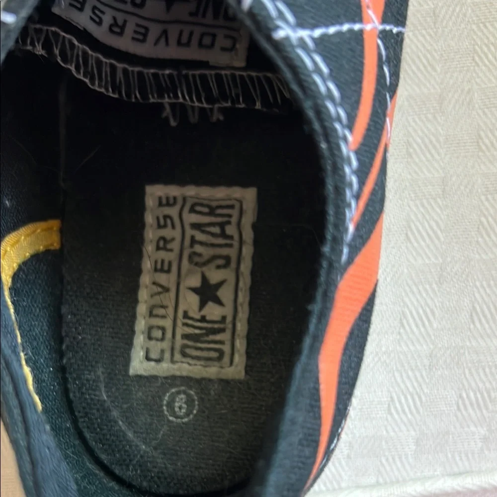 Converse Black Sneakers with Orange and Yellow Flames - Picture 3 of 4